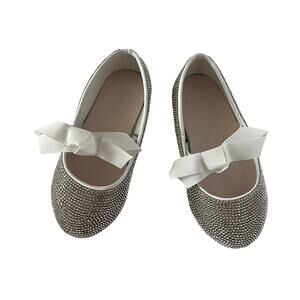 NEW David's Bridal Crystal Bow Flats
